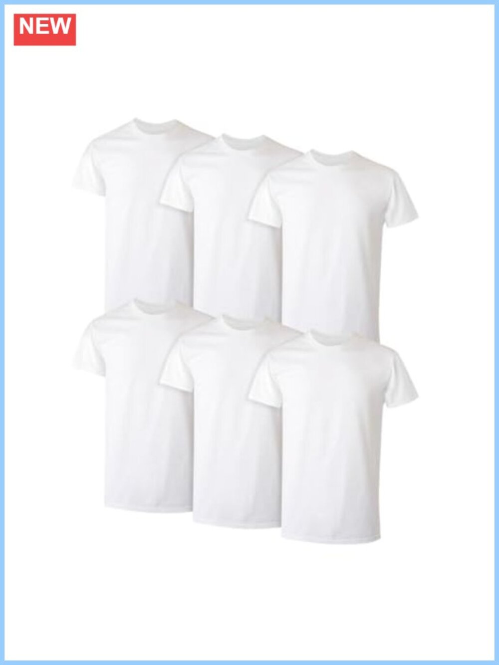 Men's Cotton Crewneck Undershirts 6-Pack Stay-Tucked Moisture-Wicking